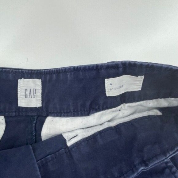 GAP Women's Blue Chino Khaki 5" Shorts Size 4 Casual Summer Flat Front - Picture 3 of 9